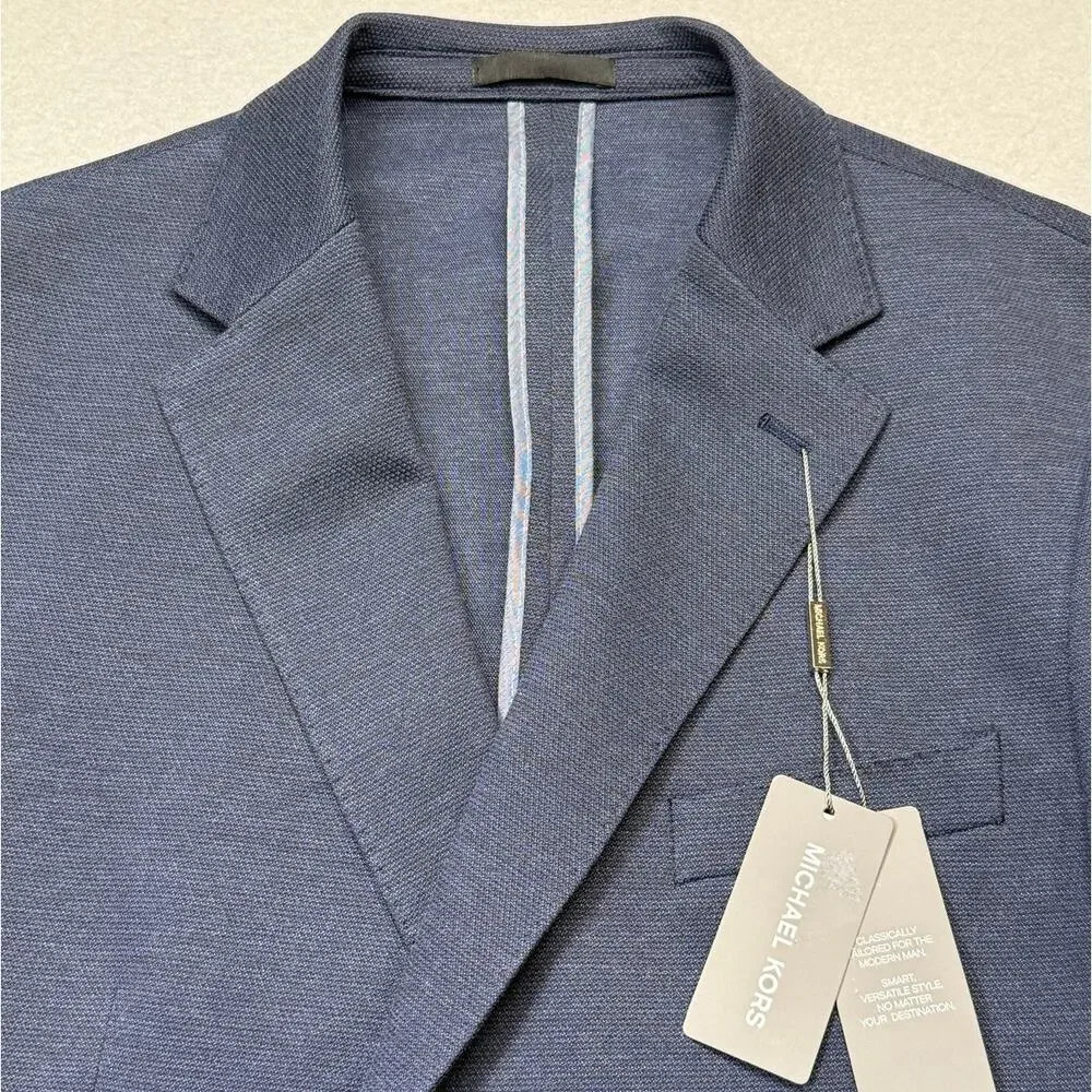 Michael Kors Men's Classic-Fit Double-Breasted Sport Coat Navy 42R $295